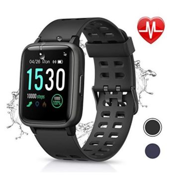Letsfit Fitness Tracker HR Activity Tracker with 13″ Color Screen 5ATM Waterproof Smart Watch with Heart Rate Monitor Sleep Monitor Step Calorie Counter Pedometer Watch for Kids Women and Men
